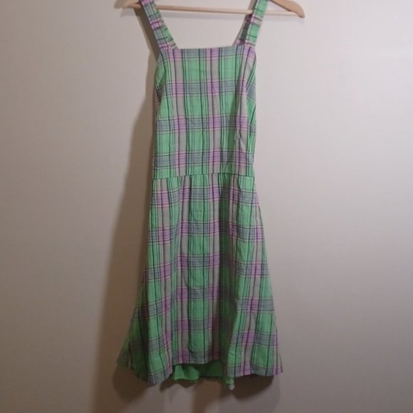 B.P Green Print Square Neck Cotton Minidress - Picture 4 of 12